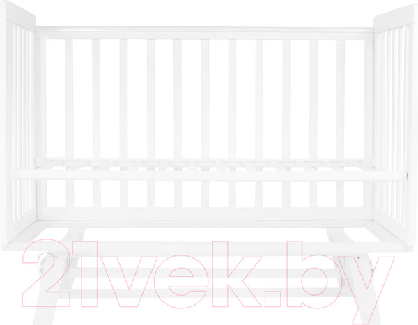 Изображение товара Детская кроватка INDIGO Style на ножках продольный маятник (белый)
