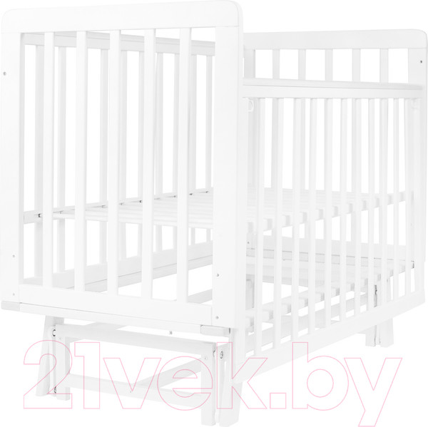 Изображение товара Детская кроватка INDIGO Style на ножках продольный маятник (белый)