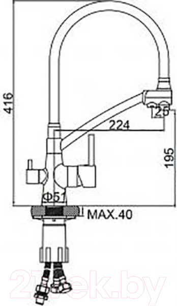 Изображение товара Смеситель Gerhans KK4855B-2 (черный)