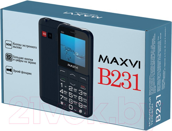 Изображение товара Мобильный телефон Maxvi B231 (коричневый)