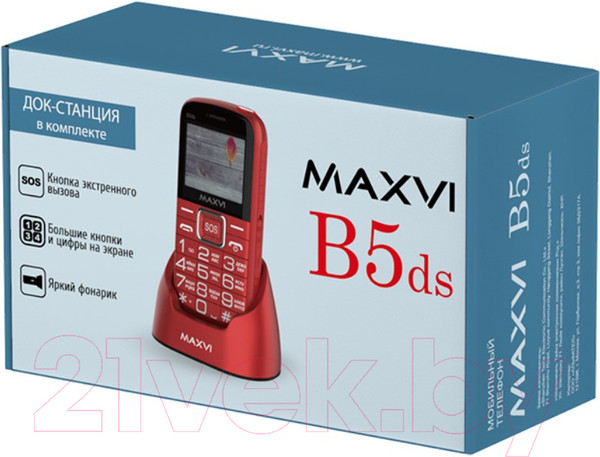 Изображение товара Мобильный телефон Maxvi B5ds (синий)