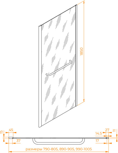 Изображение товара Душевая стенка RGW Z-060-1-B / 352206100-14