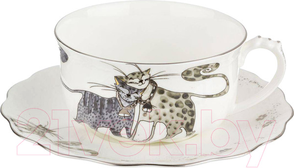 Изображение товара Чашка с блюдцем Lefard Котики / 264-672