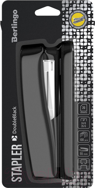 Изображение товара Степлер Berlingo DoubleBlack / H2028 (черный)