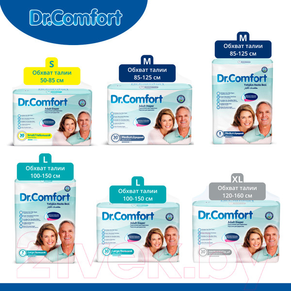 Изображение товара Подгузники для взрослых Dr. Comfort Large (30шт)