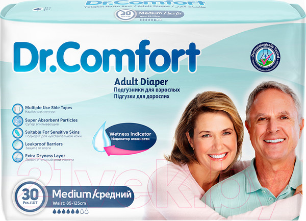Изображение товара Подгузники для взрослых Dr. Comfort Medium (30шт)