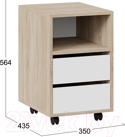 Изображение товара Тумба ТриЯ Выкатная тип 14 (дуб сонома/белый ясень)