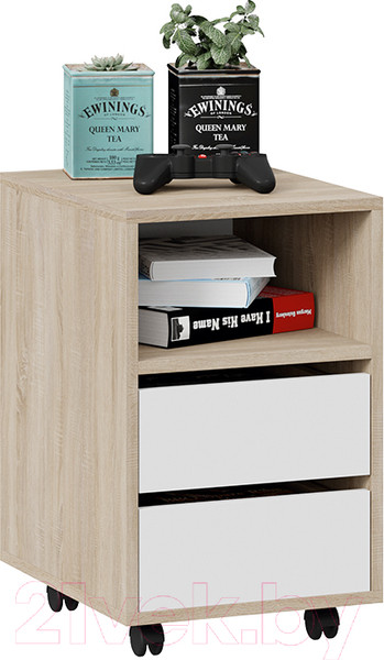 Изображение товара Тумба ТриЯ Выкатная тип 14 (дуб сонома/белый ясень)