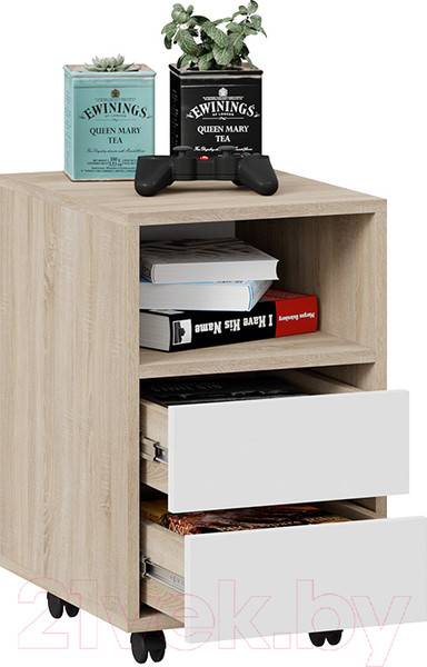 Изображение товара Тумба ТриЯ Выкатная тип 14 (дуб сонома/белый ясень)