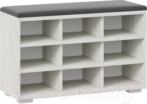 Изображение товара Тумба в прихожую ТриЯ Тип 10 (дуб крафт белый/велюр графит)