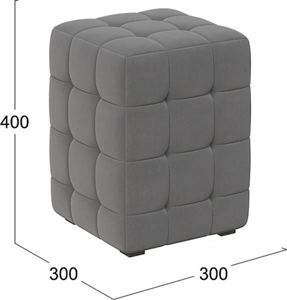 Изображение товара Пуф ТриЯ Аристо (велюр серый)