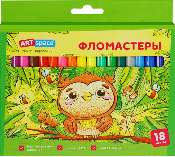 Изображение товара Фломастеры ArtSpace Милые зверушки / WP18_26926 (18цв)