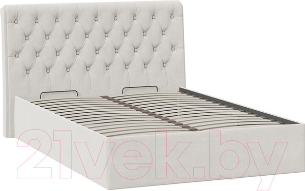 Изображение товара Полуторная кровать ТриЯ Скарлет универсальная тип 1 с ПМ 140x200 (велюр бежевый)