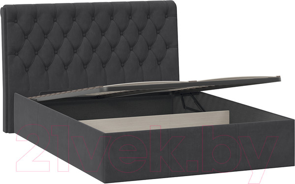 Изображение товара Полуторная кровать ТриЯ Скарлет универсальная тип 1 с ПМ 140x200 (велюр графит)