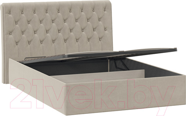 Изображение товара Полуторная кровать ТриЯ Скарлет универсальная тип 1 с ПМ 140x200 (велюр мокко светлый)
