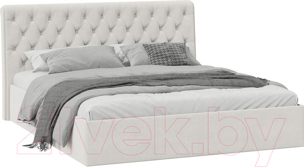 Изображение товара Двуспальная кровать ТриЯ Скарлет универсальная тип 1 с ПМ 180x200 (велюр бежевый)