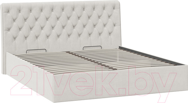 Изображение товара Двуспальная кровать ТриЯ Скарлет универсальная тип 1 с ПМ 180x200 (велюр бежевый)