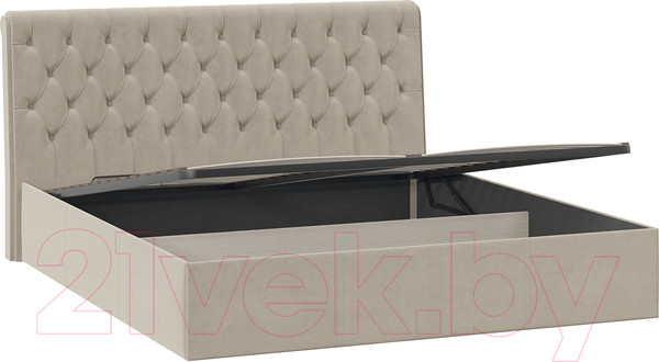 Изображение товара Двуспальная кровать ТриЯ Скарлет универсальная тип 1 с ПМ 180x200 (велюр мокко светлый)