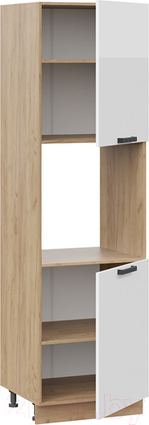 Изображение товара Шкаф-пенал кухонный ТриЯ Детройт исп.2 1П6 (дуб крафт золотой/белый глянец)