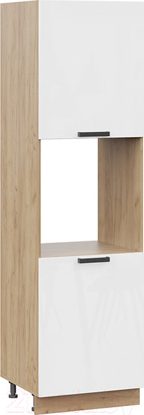 Изображение товара Шкаф-пенал кухонный ТриЯ Детройт исп.2 1П6 (дуб крафт золотой/белый глянец)