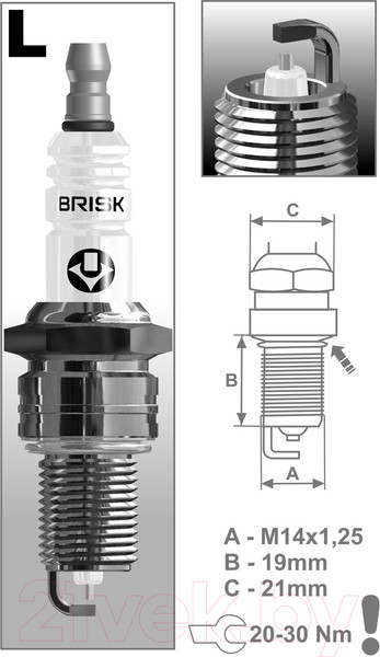 Изображение товара Свеча зажигания для авто Brisk LR15YCY/2