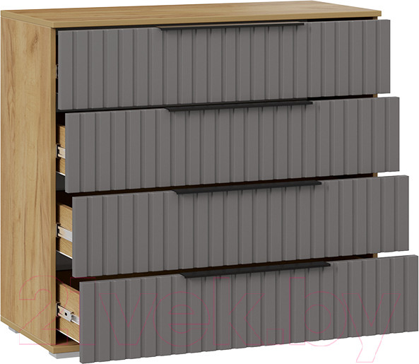 Изображение товара Комод ТриЯ Хилтон (дуб крафт золотой/графит матовый)