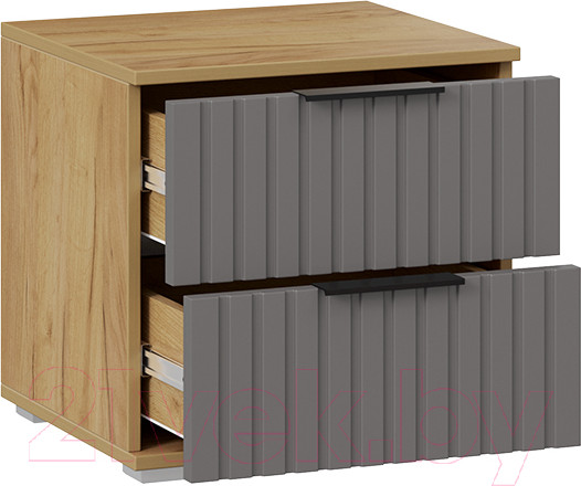 Изображение товара Прикроватная тумба ТриЯ Хилтон (дуб крафт золотой/графит матовый)