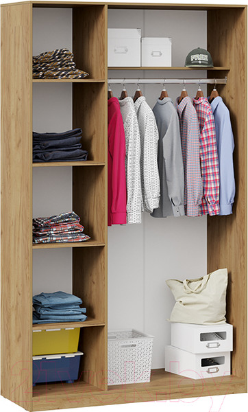 Изображение товара Шкаф ТриЯ Хилтон комбинированный (дуб крафт золотой/графит матовый)