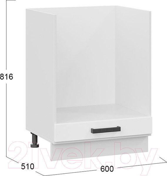 Изображение товара Шкаф под духовку ТриЯ Детройт исп.2 1Н6Б (белый/белый глянец)
