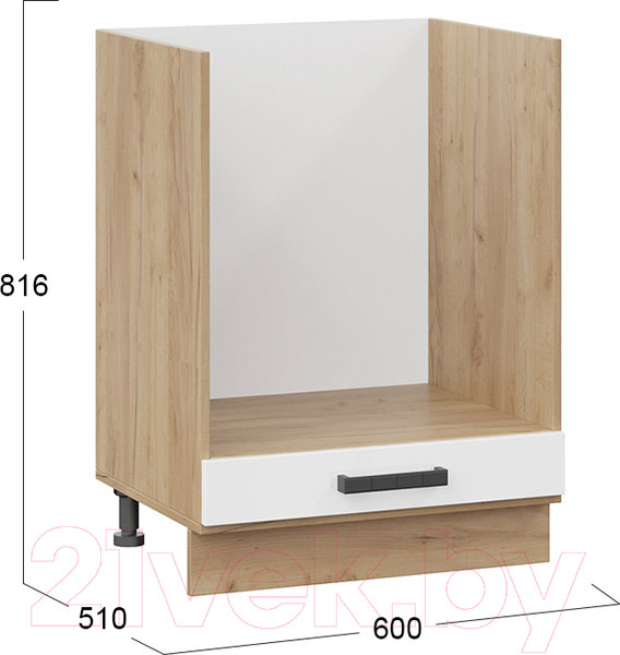 Изображение товара Шкаф под духовку ТриЯ Детройт исп.2 1Н6Б (дуб крафт золотой/белый глянец)