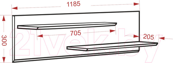 Изображение товара Полка Евва Турин ТР-1TL/S (дуб сонома)