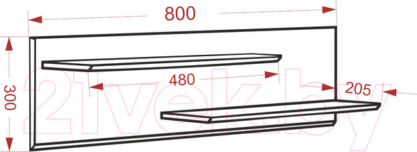Изображение товара Полка Евва Турин ТР-2TL/S (дуб сонома)