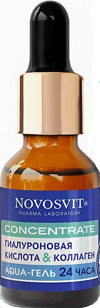 Изображение товара Гель для лица Novosvit Concentrate Aqua-гель 24 часа гиалуроновая кислота и коллаген (25мл)