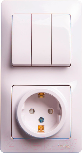Изображение товара Блок выключатель+розетка Systeme (Schneider) Electric Glossa GSL000178