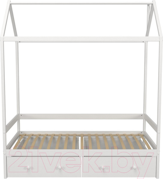 Изображение товара Стилизованная кровать детская Можга Домик Р424 с ящиками (белый)