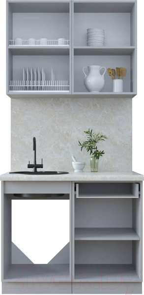 Изображение товара Кухонный гарнитур Интерлиния Тренд 1.0Б (пепел/пепел/опал светлый)