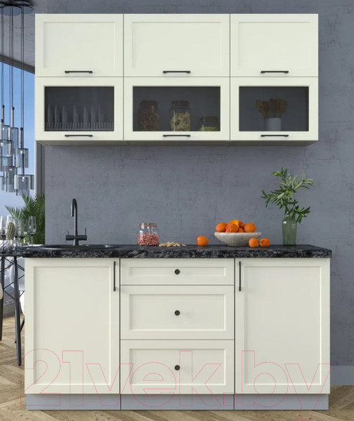 Изображение товара Кухонный гарнитур Интерлиния Тренд 1.6Б (белый/белый/кастилло темный)