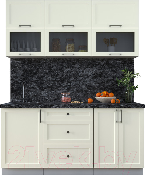 Изображение товара Кухонный гарнитур Интерлиния Тренд 1.7Б (белый/белый/кастилло темный)