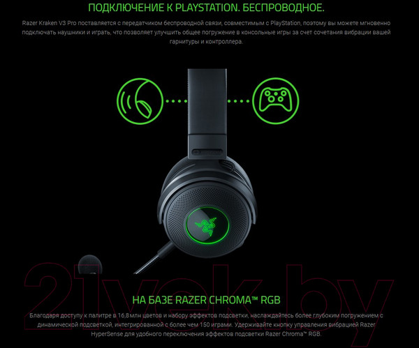 Изображение товара Наушники-гарнитура Razer Kraken V3 Pro / RZ04-03460100-R3M1