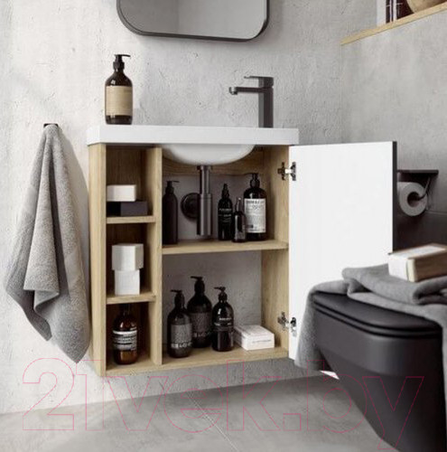 Изображение товара Тумба с умывальником Aqwella Alba / ALB010RDD + ALB0706GRМ