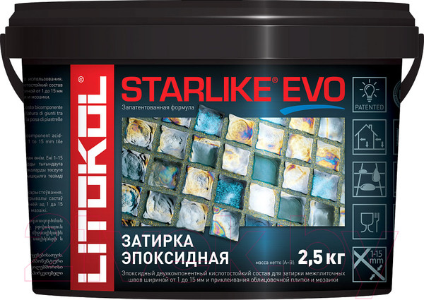 Изображение товара Фуга эпоксидная Litokol Starlike Evo 115 (2.5кг, серый шелк)