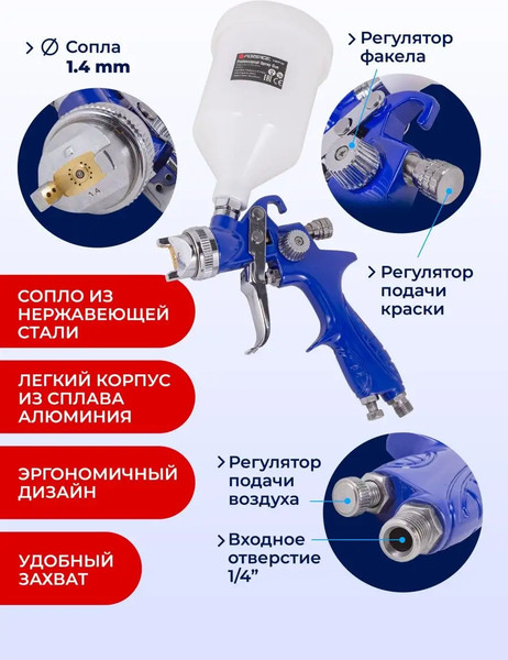 Изображение товара Пневматический краскопульт Forsage F-H-887P-14V(52248)
