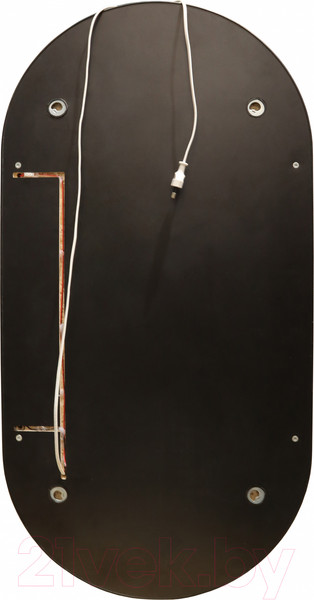 Изображение товара Шкаф с зеркалом для ванной Silver Mirrors Soho-Black 500x1000 / LED-00002612 (с часам, подогревом)