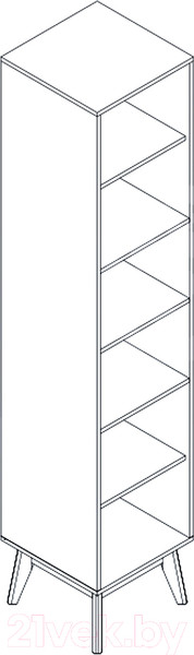 Изображение товара Шкаф-пенал Мебельград Калгари 45x45x220 (дуб натуральный светлый/белый матовый)