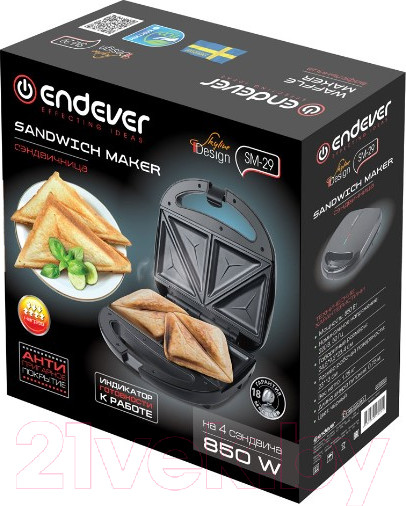 Изображение товара Сэндвичница Endever Skyline SM-29 (черный)