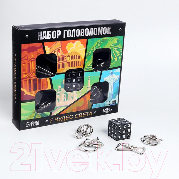 Изображение товара Набор головоломок Puzzle 7 Чудес Света Металлическая / 3302582 (5шт)