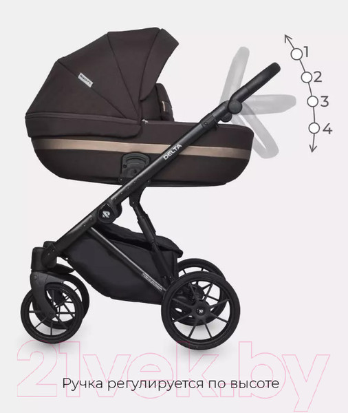 Изображение товара Детская универсальная коляска Riko Basic Delta 3 в 1 (04/темно-коричневый)