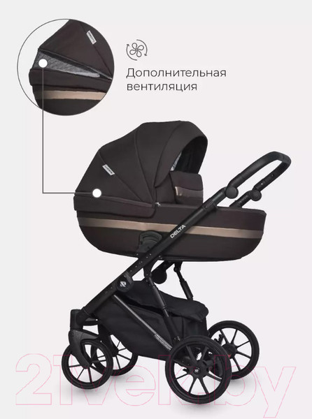 Изображение товара Детская универсальная коляска Riko Basic Delta 3 в 1 (04/темно-коричневый)