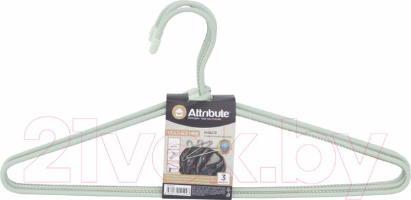 Изображение товара Набор металлических вешалок-плечиков Attribute Leather line AHP001 (3шт)
