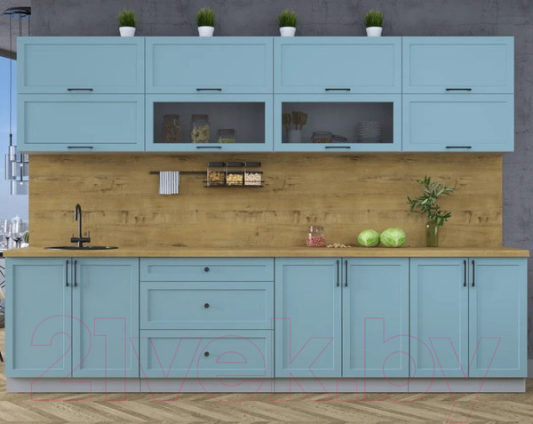 Изображение товара Кухонный гарнитур Интерлиния Тренд 3.1Б (океан/океан/дуб бунратти)